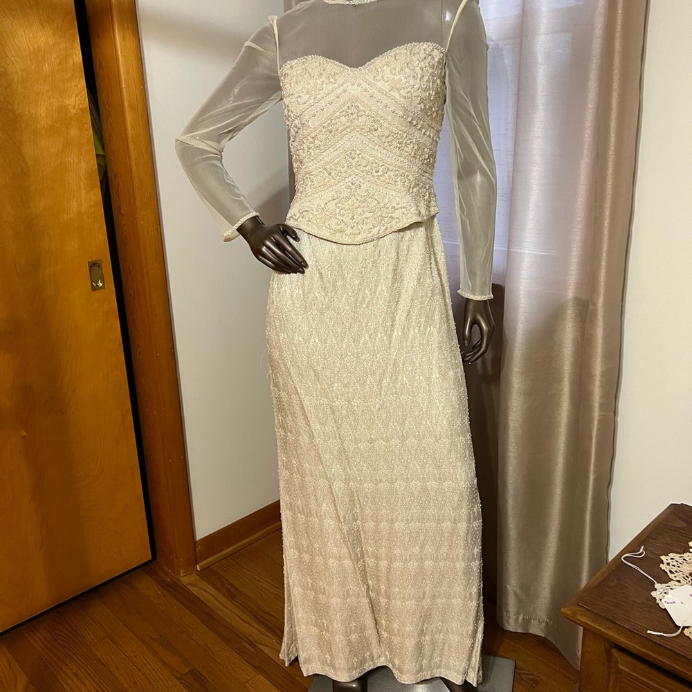 Mon Cheri beaded gown, size 10.